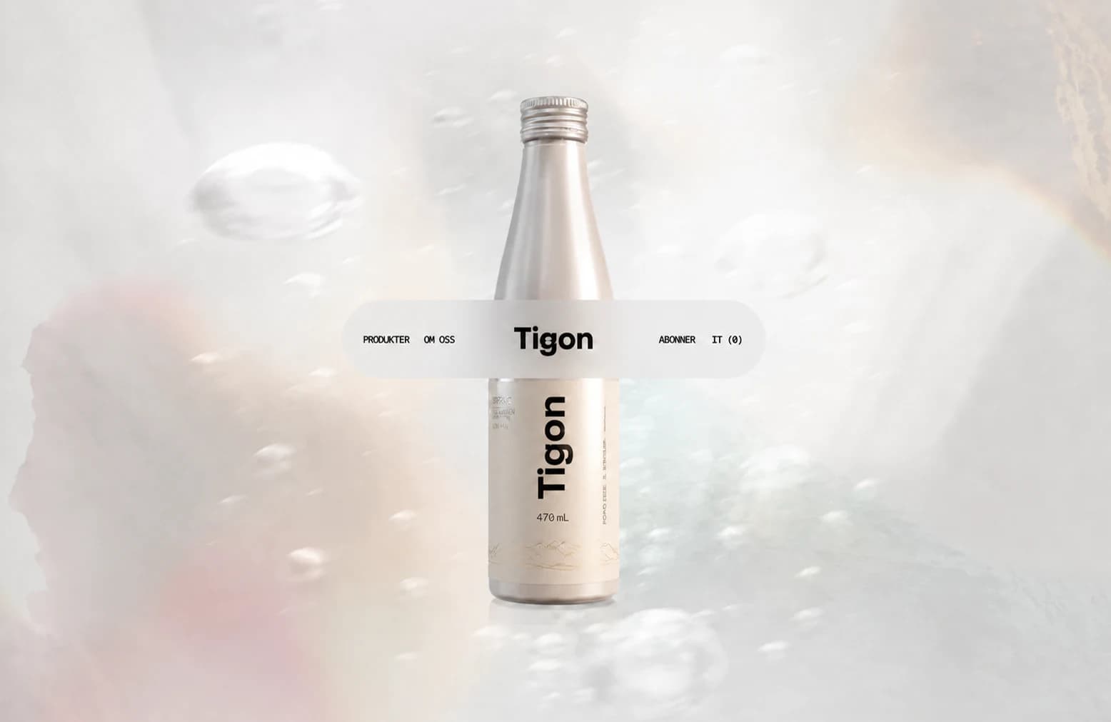 Tigon-konsept for en nettbutikk med produktpresentasjon og abonnement