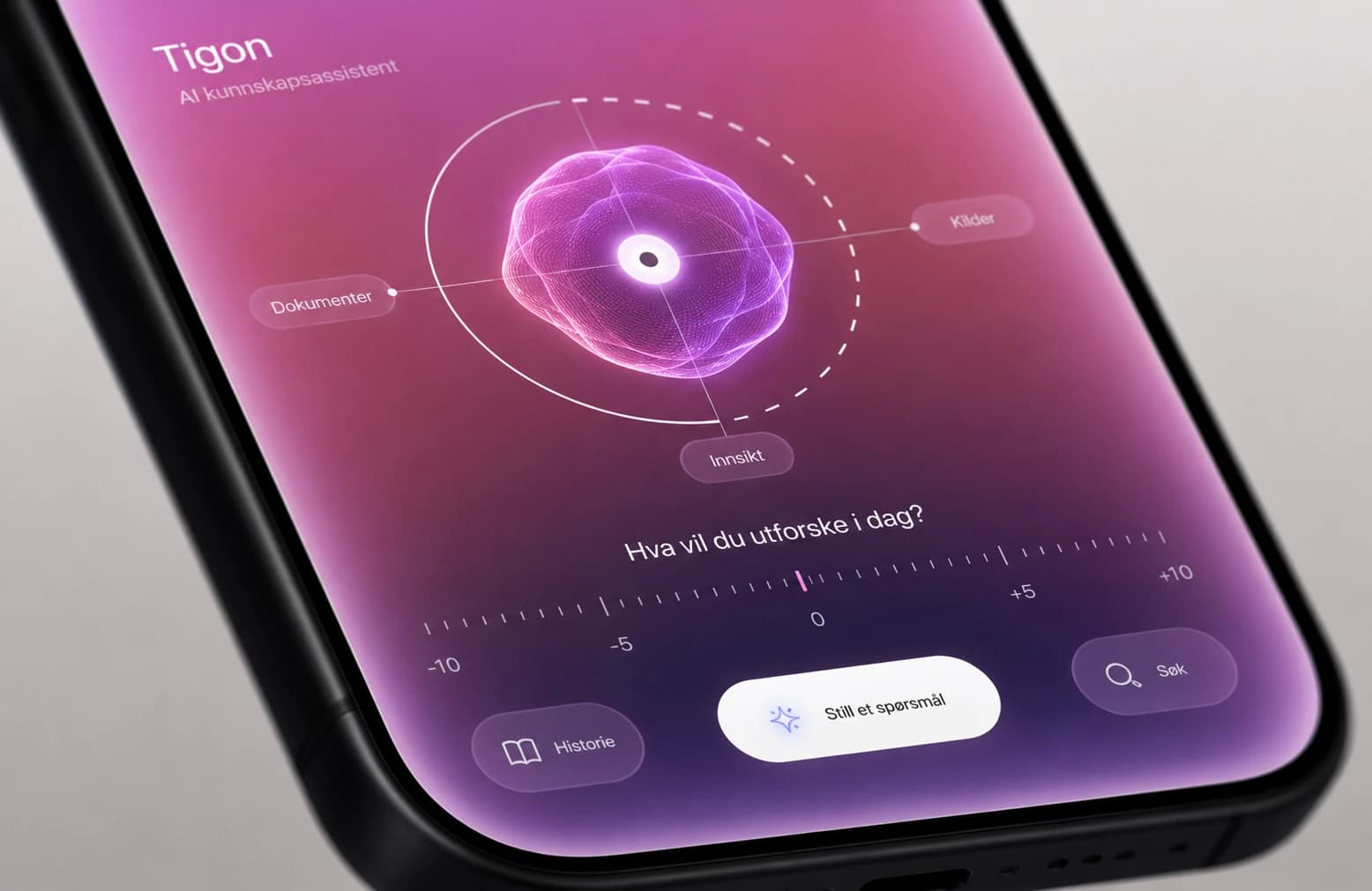 Futuristisk AI-assistent med tilkoblede kunnskapskilder