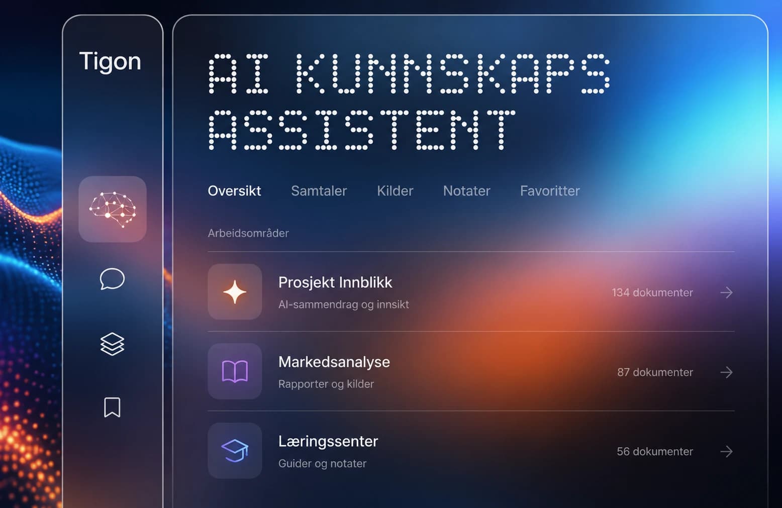 Oversikt i Tigons AI-baserte kunnskapsassistent