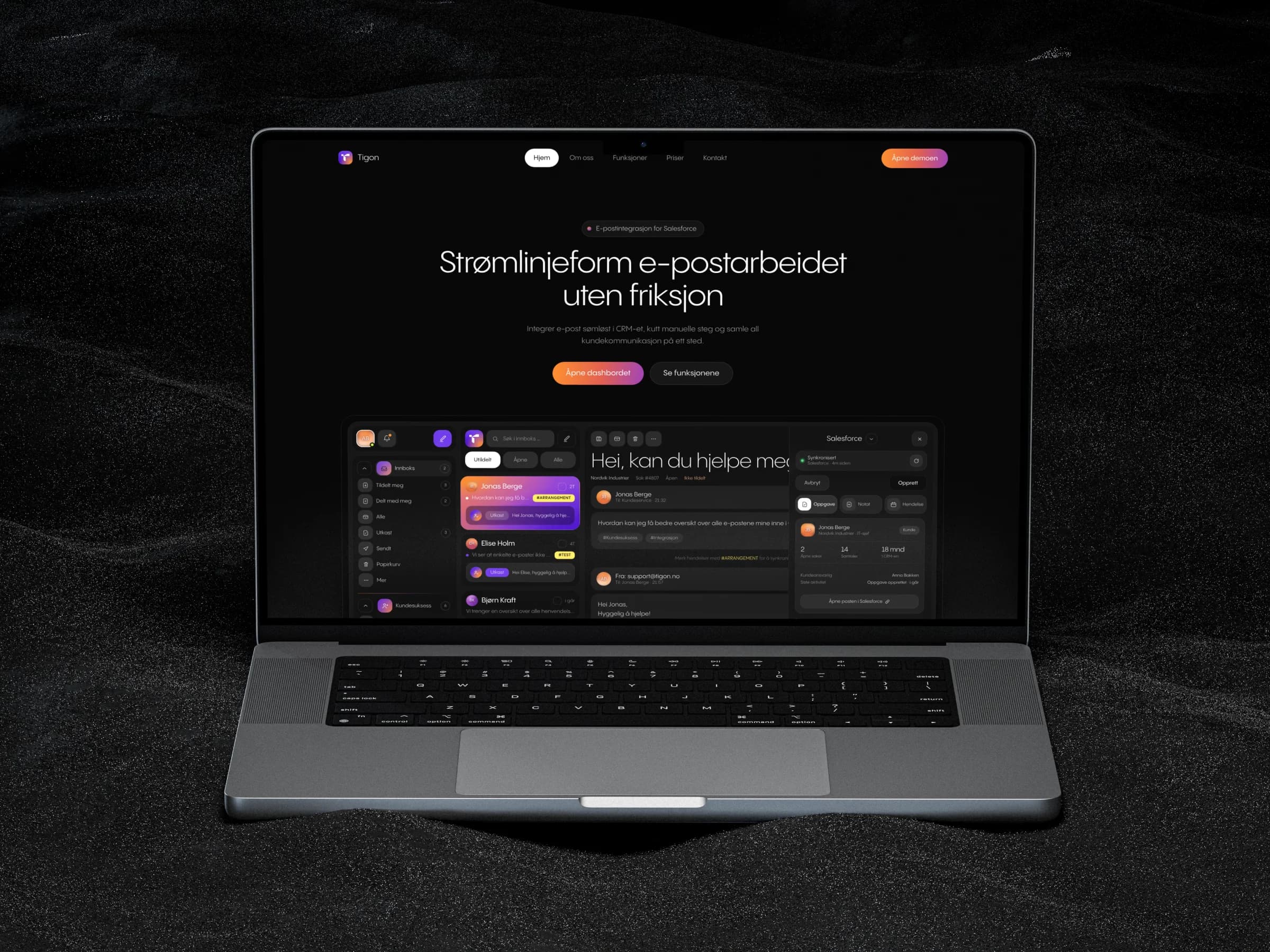 Presentasjon av CRM- og kundekommunikasjonsplattformen på Mac
