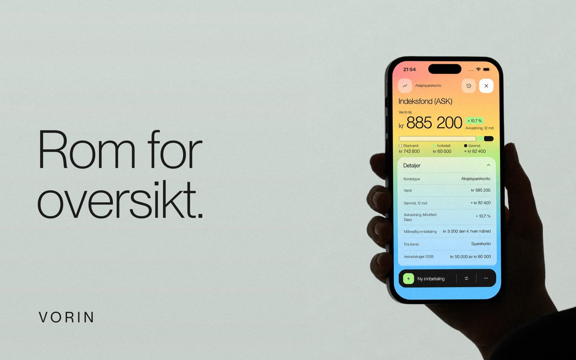 VORIN – Rom for oversikt, med norsk ASK og VORIN-ordmerket.